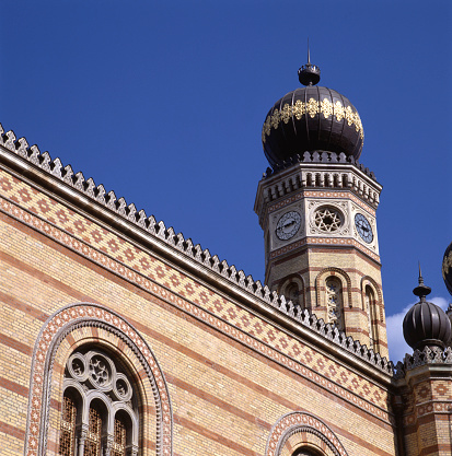 Detail of the Dohany Street Synagogue in Budapest also called the great Synagogue