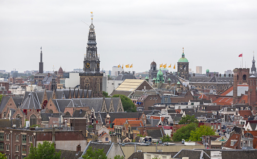 Rooftops Cityscape Amsterdam Netherlands at Cloudy Day
