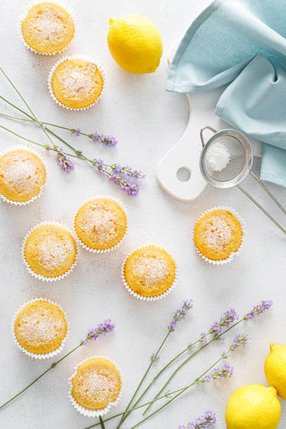 istock Lemon muffins with sugar powder 1279780656