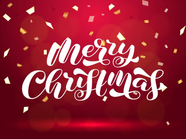 istock Merry Christmas brush lettering. Vector stock  illustration for poster or banner 1279782027