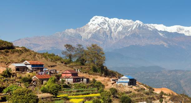 istock Mount Annapurna and nepalese villege 1279784315