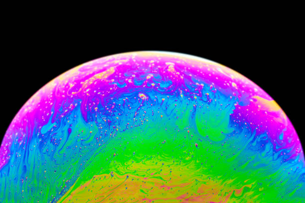 istock Soap bubble close up macro abstraction and planet imitation. Abstract background with colorful gradient colors. 1279784597