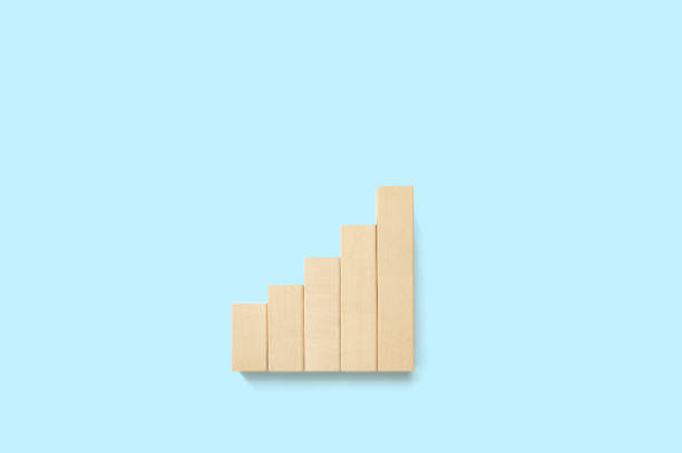 istock Ladder graph career path for business growth success process concept. Wood block increase step up 1279785392