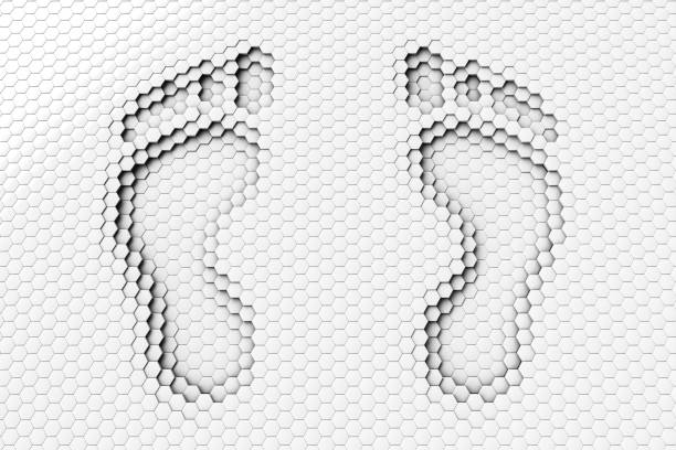 istock Human footprint on the matrix. Anthropogenic factor concept. 1279791094