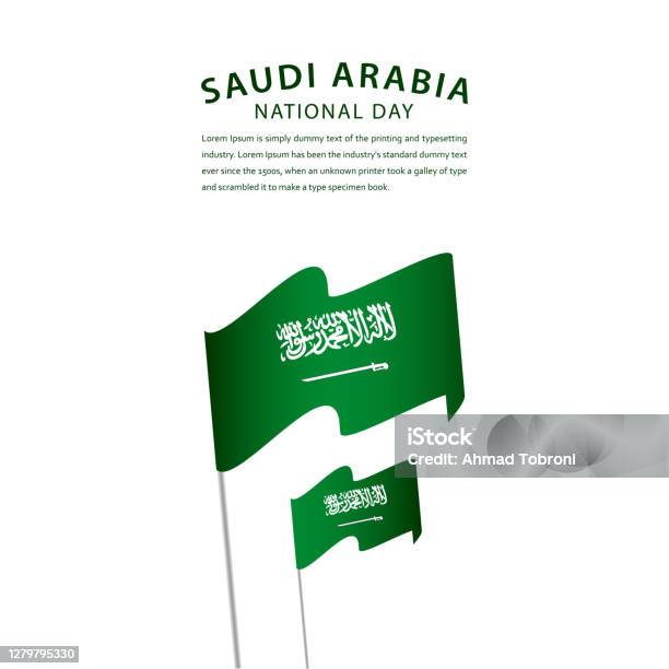 Ilustrasi Desain Template Vektor Perayaan Hari Nasional Arab Saudi Yang