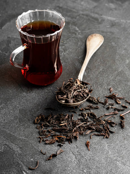Black tea leaves, Black tea leaves and black tea, Turkish tea,