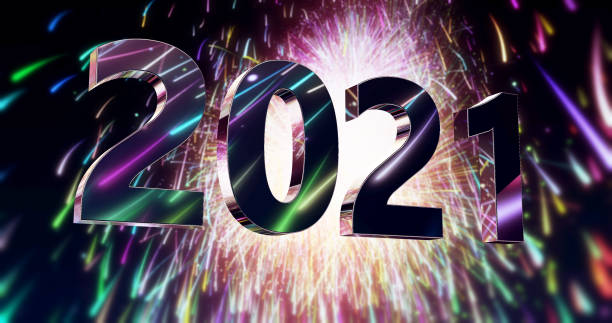 istock Abstract background with fireworks and 2021 New Year text 1279798015