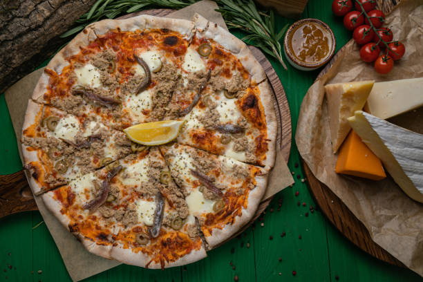 istock Pizza with cheese, herbs and meat 1279801409