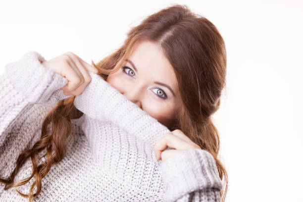 istock Woman feeling comfortable wearing soft sweater 1279802555