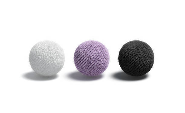 Blank knitted black, white and purple ball mock up set