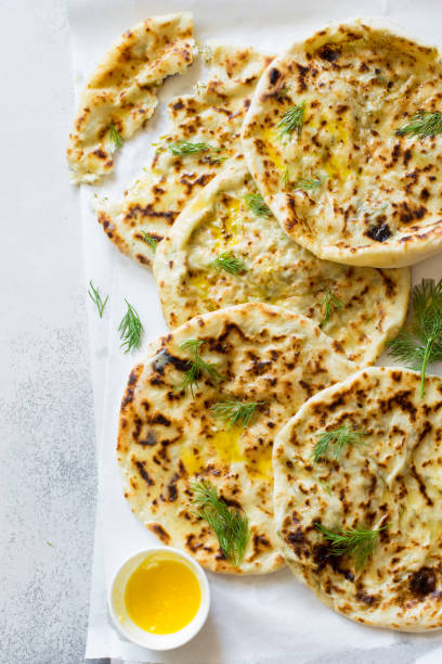 istock Pita bread with cheese and herbs 1279808480