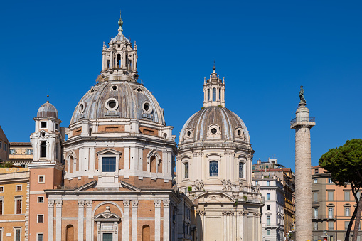 City of Rome in Italy, Church of Saint Mary of Loreto, Church of the Most Holy Name of Mary at the Trajan Forum and Trajan Column