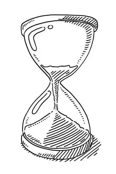 Vector illustration of Sand Clock Time Symbol Drawing