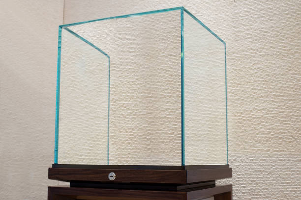 istock side view of Empty glass showcase display 1279815828
