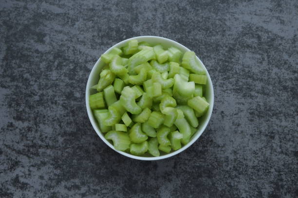 istock Fresh chopped celery in a bowl. 1279818851