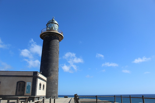 Jandia, Spain – October 10, 2020: Punta Jandia Lighthouse in Jandia Peninsula on Fuerteventura Island.