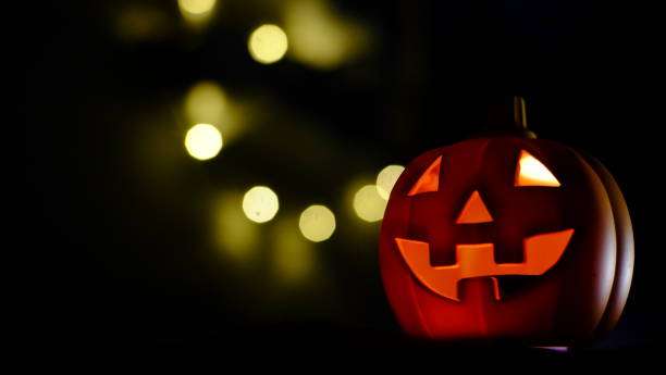 istock The scary hallowen pumpkin lamp 1279823470
