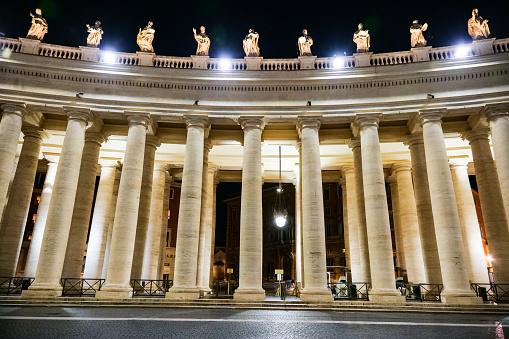 Paris Triumphal Arc at night view Champs-Elysees avenue