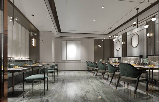 istock 3d render of modern cafe restaurant 1279824955
