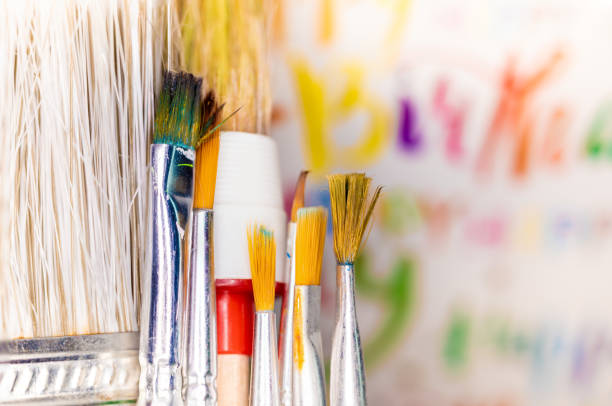istock Various paint brushes in the transparent jar 1279827837