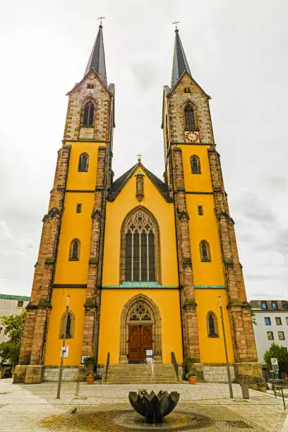 Photo of view to st. mary church in Hof