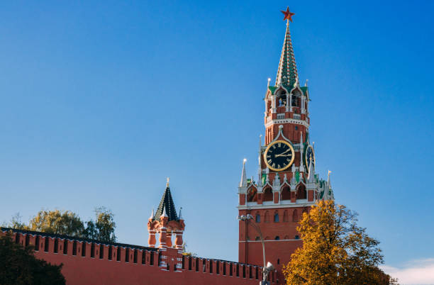 istock Kremlin wall and Spasskaya tower in autumn afternoon 1279831746