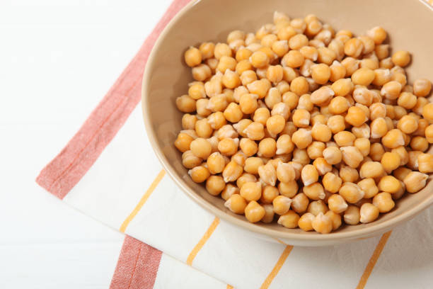 istock tasty boiled chickpeas on the table. 1279832631