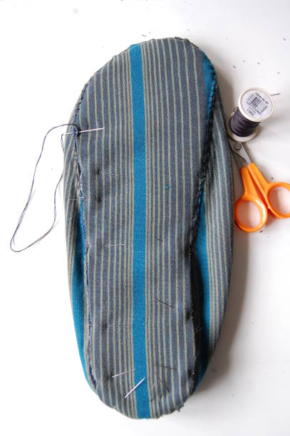 istock Sewing the last layer of sole onto the slipper. 1279834054