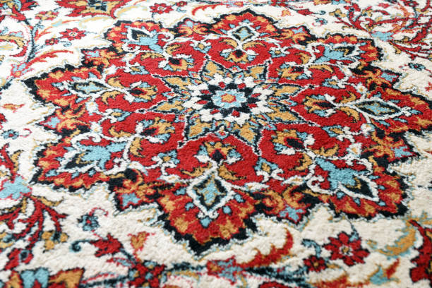 istock Antique carpet with a Persian pattern. view from above 1279835402