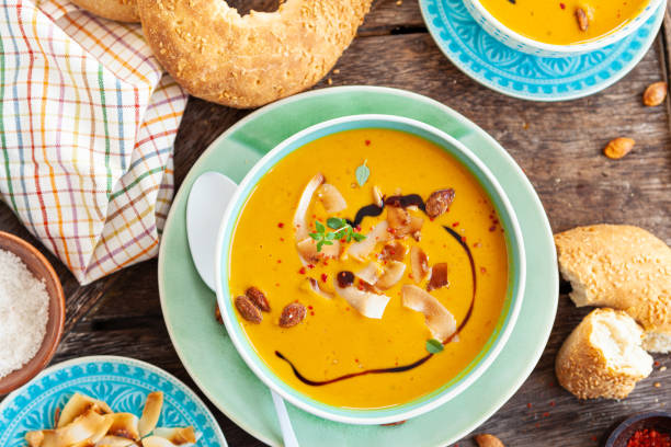 istock Vegan pumpkin soup with coconut 1279836600