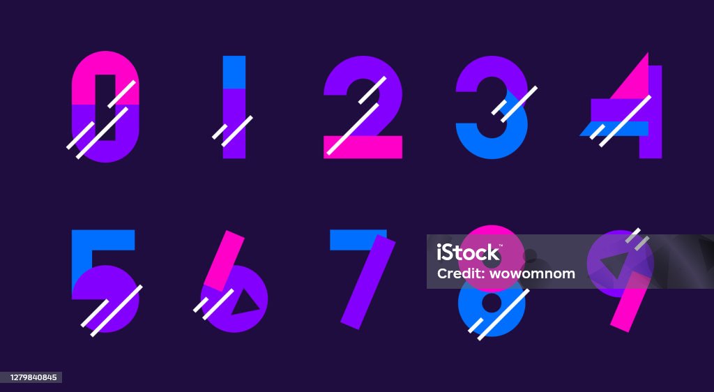 Color Set Number Vector Color Set Of Numbers Stock Illustration - Download Image Now ...