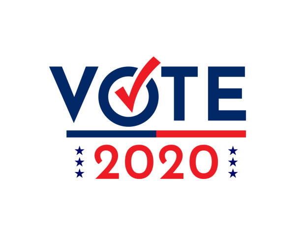 Vote with check mark. Presidential election 2020 card. Vector Vote with check mark. Presidential election 2020 card. Vector illustration. EPS10 voting stock illustrations
