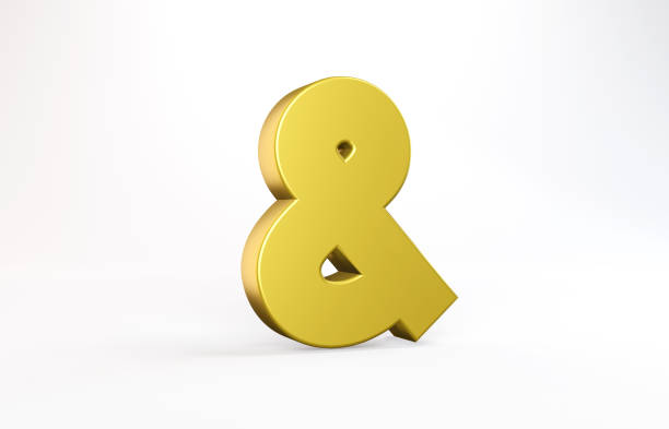 istock Realistic 3d lettering. Gold Ampersand Sign on white background. 1279846334