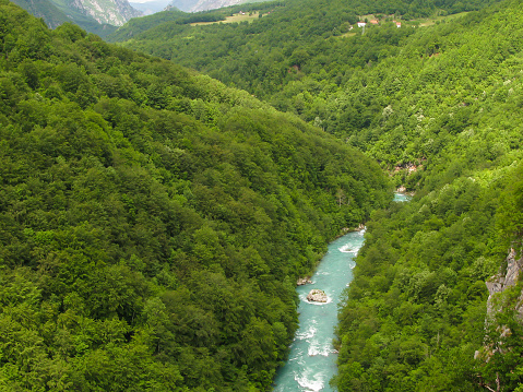 View of the canyon of the Tara river from the Djurdzhevich bridge, Montenegro