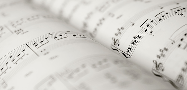 Close-Up of musical notes on paper.