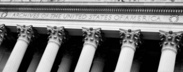 istock National Archives in Washington DC with columns and name carved into stone 1279853700