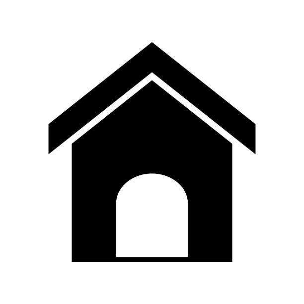 ilustraciones, imágenes clip art, dibujos animados e iconos de stock de botón de página de inicio o una ilustración vectorial de icono negro de la casa. - birdhouse house bird house rental