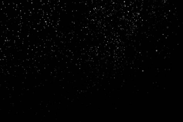 istock Falling white snow on the black background, snowflakes to overlay 1279857259