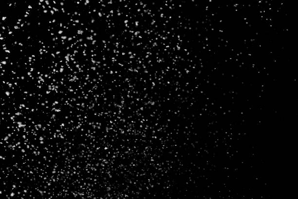 istock Falling white snow on the black background, snowflakes to overlay 1279857266