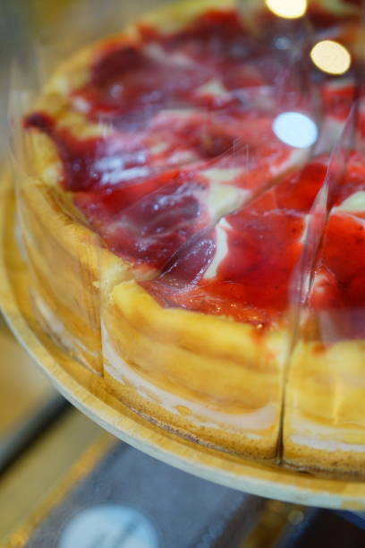 Strawberry Jam cheesecake in Refrigerator