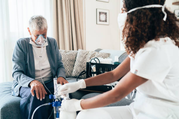 istock Assisted breading for a senior woman 1279860553