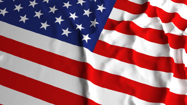 istock USA, America, United State Flag 3d Render Closeup Background Template 1279862957