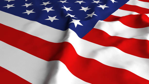 istock USA, America, United State Flag 3d Render Closeup Background Template 1279862963