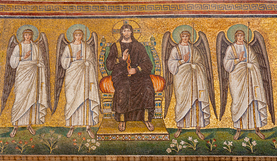 Mosaic of San Zeno chapel in Santa Prassede - the Basilica of Saint Praxedes (Basilica Sanctae Praxedis or Basilica di Santa Prassede all’Esquillino). Rome, Italy