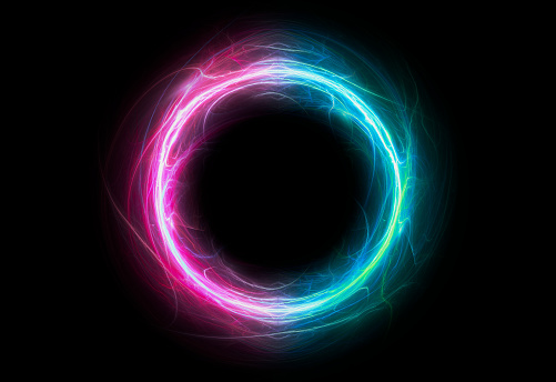 Neon circular lightning, plasma element