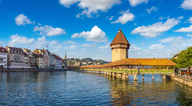 istock Famous Chapel bridge in Lucerne 1279865367