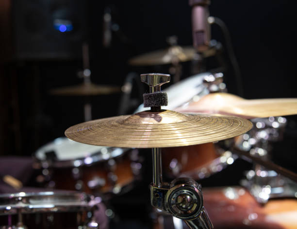 istock Cropped image of drum set. Drum kit with crash, ride, splash cymbal. 1279866492