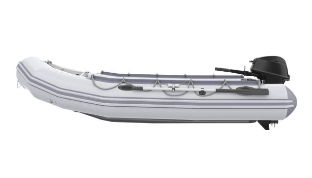 istock Inflatable Motor Boat Isolated 1279867736