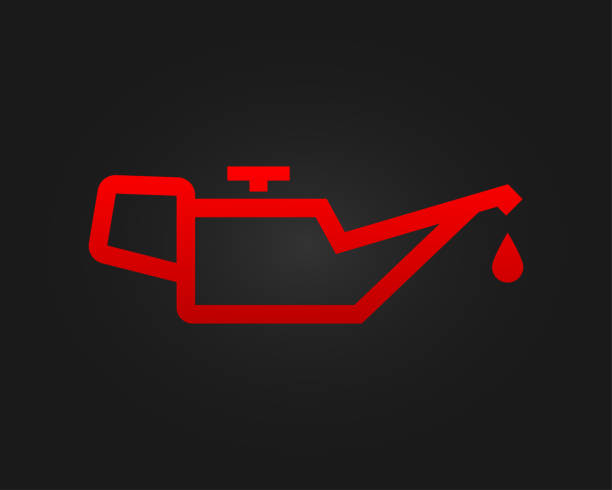 illustrations, cliparts, dessins animés et icônes de icône d’indicateur d’huile de voiture sur le fond noir. illustration vectorielle. - oil