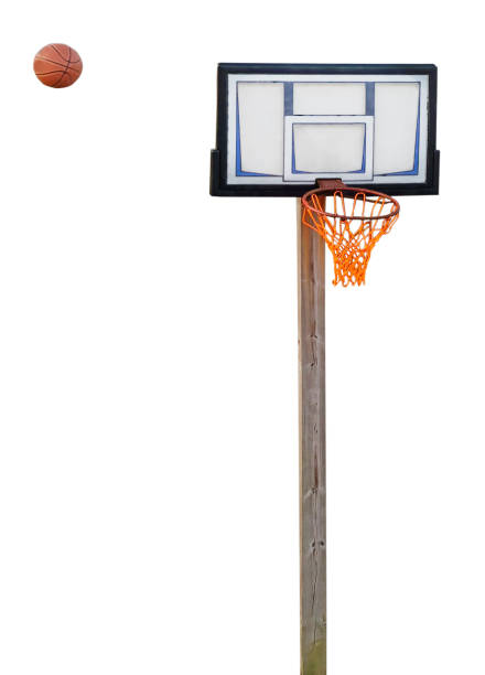 istock rusty basketball hoop with ball in mid air 1279870165